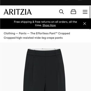 Aritzia Wilfred - The Effortless Pants size 2 cropped